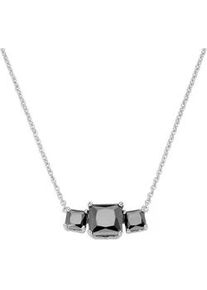 Collier Giorgio Martello MILANO "Mittelteil mit Zirkonia, Silber 925" Halsketten Gr. 45cm, Silber 925 (Sterlingsilber), schwarz Damen