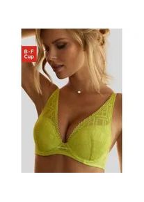 Push-up-BH Vivance Gr. 80, Cup E, grün (apfel grün) Damen BHs im modischen High-Apex Look mit graphischer Jacquardspitze, Dessous