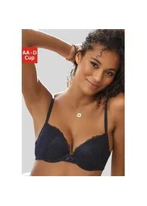 Push-up-BH Vivance Gr. 85, Cup AA, blau (midnight blau) Damen BHs rundherum mit floraler Spitze, Dessous