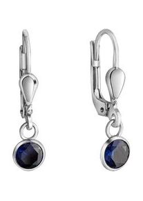 Paar Ohrhänger Firetti "Schmuck Geschenk Silber 925 Ohrschmuck Patentbrisur Solitär Glitzer" Ohrringe Gr. Silber 925 (Sterlingsilber), bunt (silberfarben, dunkelblau, dunkelblau) Damen mit Zirkonia (synth.)