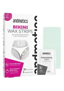 andmetics Körperpflege Wachsstreifen Bikini Wax Strips 20 x Bikini Wax Strips + 2 x Calming Oil Wipes