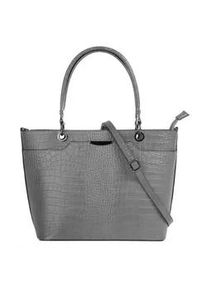 Henkeltasche CLUTY Gr. B/H/T: 30cm x 22cm x 10cm onesize, grau Damen Taschen echt Leder, Made in Italy