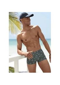 Boxer-Badehose Bruno Banani Gr. 5, N-Gr, blau (marine, oliv) Herren Badehosen im Animal-Design