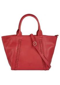 Shopper Samantha Look Gr. B/H/T: 32cm x 22cm x 9cm onesize, rot Damen Taschen echt Leder, Made in Italy