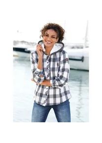 Flanellbluse Casual Looks Gr. 50, blau (weiß, dunkelblau, kariert) Damen Blusen