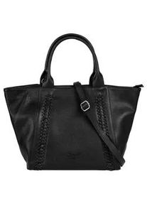 Shopper Samantha Look Gr. B/H/T: 32cm x 22cm x 9cm onesize, schwarz Damen Taschen echt Leder, Made in Italy