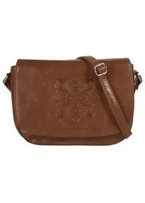 Umhängetasche Bruno Banani "Mandala" Gr. B/H/T: 26cm x 18cm x 6cm onesize, braun (cognac) Damen Taschen echt Leder