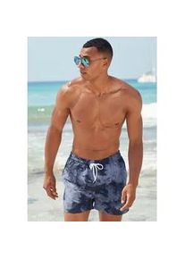 Badeshorts Venice Beach "Mat" Gr. M (50), N-Gr, blau (blau, marine) Herren Badehosen mit trendigem Batikdruck