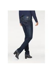 Straight-Jeans Pepe Jeans "VENUS" Gr. 26, Länge 32, blau (h06 stretch ultra schwarz) Damen Jeans mit Badge