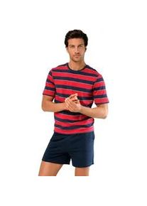 H.I.S. Shorty H.I.S Gr. 44/46, bunt (rot, navy, gestreift, navy) Herren Homewear-Sets mit aufwendig gestreiftem Oberteil