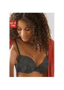 Push-up-BH Vivance Gr. 75, Cup B, grün (schwarz forest) Damen BHs rundherum mit floraler Spitze, Dessous