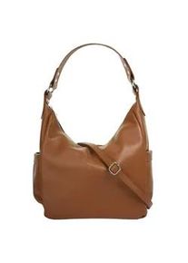 Shopper Samantha Look Gr. B/H/T: 35cm x 25cm x 10cm onesize, braun (cognac) Damen Taschen echt Leder, Made in Italy