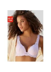 Push-up-BH Lascana Gr. 80, Cup A, lila Damen BHs Push-up-BH BH Spitzen-BH Spitzenwäsche rundherum aus wunderschöner, blumiger Spitze, Dessous