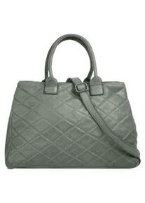 Henkeltasche Samantha Look Gr. B/H/T: 37cm x 25cm x 11cm onesize, grau Damen Taschen echt Leder, Made in Italy