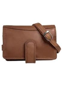 Umhängetasche CLUTY Gr. B/H/T: 18cm x 13cm x 9cm onesize, braun (cognac) Damen Taschen echt Leder