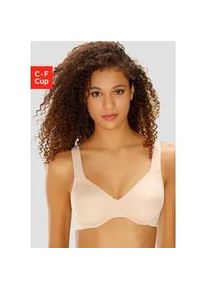 Minimizer-BH Lascana Gr. 75, Cup C, braun (toffee) Damen BHs mit Bügel und nahtlosen Cups, aus seidiger Microfaser, Basic Dessous