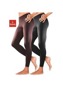 Leggings Vivance ACTIVE Gr. 36/38, N-Gr, braun (braun, schwarz) Damen Hosen mit Gummibund, Loungewear