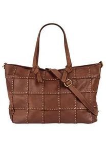 Shopper Samantha Look Gr. B/H/T: 48cm x 30cm x 13cm onesize, braun (cognac) Damen Taschen echt Leder, Made in Italy