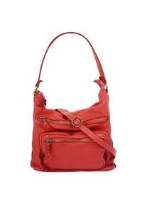 Shopper CLUTY Gr. B/H/T: 26cm x 25cm x 8cm onesize, rot Damen Taschen echt Leder, Made in Italy