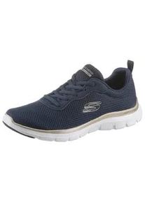 Sneaker Skechers "FLEX APPEAL 4.0 BRILLINAT VIEW" Gr. 36, goldfarben (navy, goldfarben) Damen Schuhe mit Air Cooled Memory Foam, Freizeitschuh, Halbschuh, Schnürschuh