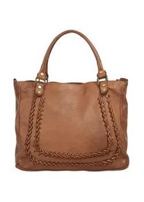 Shopper Samantha Look Gr. B/H/T: 37cm x 26cm x 14cm onesize, braun (cognac) Damen Taschen echt Leder, Made in Italy