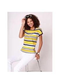 T-Shirt Casual Looks "Shirt" Gr. 44, bunt (sonnengelb-marine-geringelt) Damen Shirts