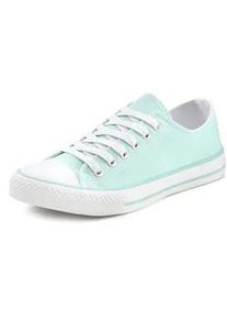 Sneaker Lascana Gr. 38, blau (mint) Damen Schuhe Skaterschuh Canvassneaker Sneaker low Schnürhalbschuh, Freizeitschuh aus Textil