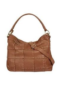 Shopper Samantha Look Gr. B/H/T: 40cm x 30cm x 7cm onesize, braun (cognac) Damen Taschen echt Leder, Made in Italy