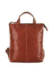 XZONE Cityrucksack X-ZONE Gr. B/H/T: 30cm x 27cm x 10cm, braun (cognac) Rucksäcke echt Leder