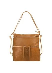 Umhängetasche Samantha Look Gr. B/H/T: 33cm x 32cm x 11cm onesize, braun (cognac) Damen Taschen echt Leder, Made in Italy