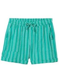 Tom Tailor DENIM Damen Shorts mit Leinen, grün, Streifenmuster, Gr. XXL
