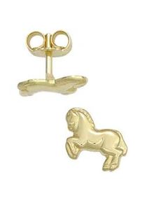 Paar Ohrstecker Jobo "Kinder-Ohrringe Pferd" Ohrringe Gr. Gelbgold 333, goldfarben (gelbgold 333) Damen 333 Gold