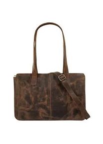 Henkeltasche BAGAN Gr. B/H/T: 35cm x 25cm x 12cm onesize, braun Damen Taschen echt Leder