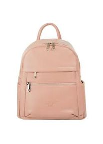 Cityrucksack Samantha Look Gr. B/H/T: 24cm x 30cm x 9cm, rosa Rucksäcke echt Leder, Made in Italy