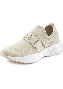 Sneaker Lascana ACTIVE Gr. 37, beige Damen Schuhe Socksneaker Slip-on-Sneaker Sneaker low Halbschuh, Freizeitschuh, Slipper, Chunky Sohle VEGAN