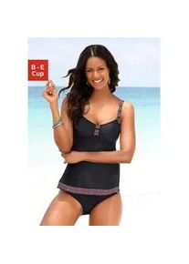 Tankini-Top Lascana "Daisy" Gr. 40, Cup B, schwarz Damen Bikini-Oberteile in extra langer Form