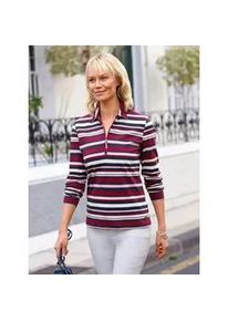 Poloshirt Casual Looks "Poloshirt" Gr. 52, bunt (bordeaux-marine-geringelt) Damen Shirts