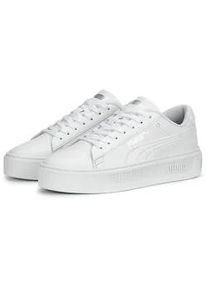 Sneaker Puma "Smash Platform v3 Sneakers Damen" Gr. 41, weiß (weiß silber metallic) Schuhe