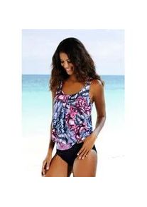 Oversize-Tankini Lascana Gr. 36, N-Gr, bunt (schwarz, pink) Damen Bikini-Sets im fantasievollen Trend-Design