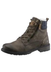 Schnürboots Mustang SHOES Gr. 42, braun (dunkelbraun) Herren Schuhe mit seitlichem Reißverschluss für leichteres Schlupfen