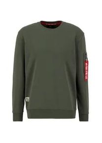 Sweater Alpha Industries "Alpha Industries Men - Sweatshirts USN Blood Chit Sweater" Gr. L, grün (schwarz olive) Herren Sweatshirts