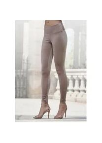 Leggings Lascana Gr. 36/38, N-Gr, grau (taupe) Damen Hosen in weicher, elastischer Samtoptik