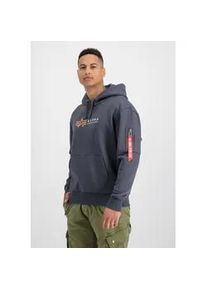 Hoodie Alpha Industries "Alpha Industries Men - Hoodies Alpha Label Hoodie" Gr. XS, grau (grauschwarz) Herren Sweatshirts