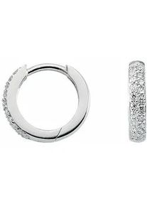 Paar Creolen ADELIA ́S "925 Silber Ohrringe mit Zirkonia Ø 13,1 mm" Gr. Damen, Silber 925 (Sterlingsilber), silberfarben (silber) Damen mit Zirkonia Silberschmuck für