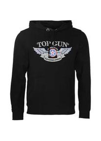 Kapuzenpullover Top Gun "TG22025" Gr. 52 (L), schwarz Herren Pullover Hoodie Sweatshirt