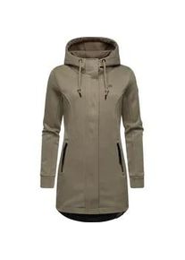 Kapuzensweatjacke Ragwear "Letti Bonded", Damen, Gr. L (40), braun, Feinstrick, Obermaterial: 100% Polyester; Innenfutter: 100% Polyester, tailliert ca. Mitte Oberschenkel, hoch geschlossener Ausschnitt, &Auml;rmel ohne &Auml;rmelschlitz normaler Saum, Sweatjacken, Sportliche Kapuzenjacke in Feinstrick-Optik