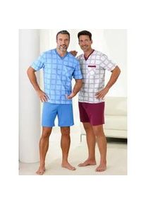 King´S Club Schlafanzug KINGS CLUB Gr. 48/50, bunt (bleu + bordeaux) Herren Homewear-Sets