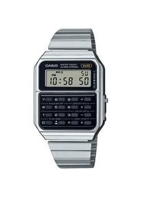 Chronograph Casio VINTAGE "CA-500WE-1AEF" Armbanduhren silberfarben Damen Quarzuhr, Armbanduhr, Damen, Herren, retro, Taschenrechner, digital