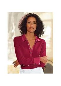 Langarm-Poloshirt Inspirationen "Shirt" Gr. 50, rot Damen Shirts