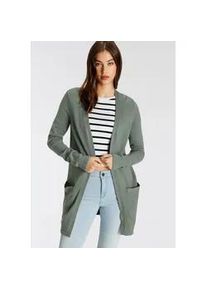 Strickjacke Tamaris Gr. 32/34, grün (salbei melange) Damen Strickjacken mit Taschen